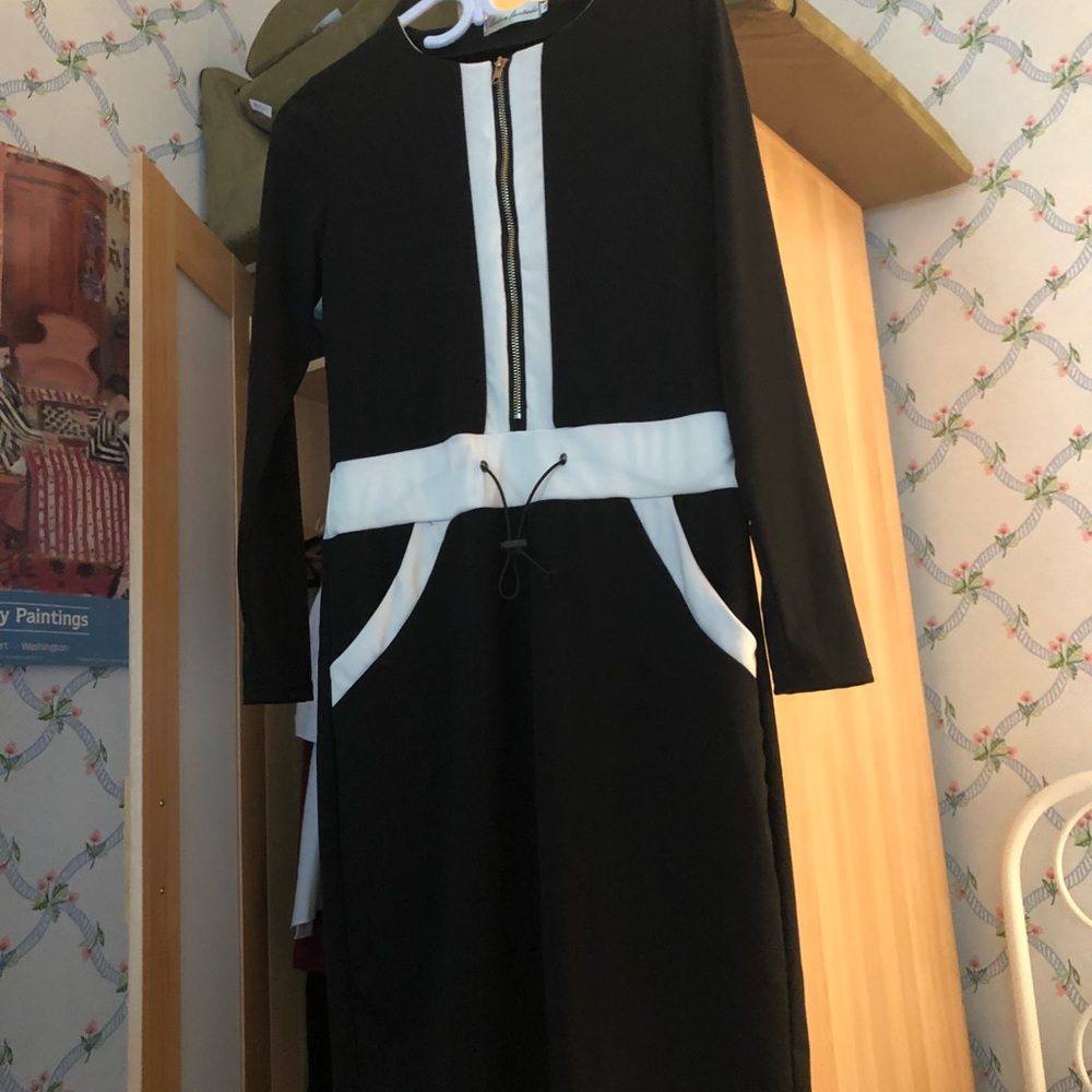 Blue and white navy dress.